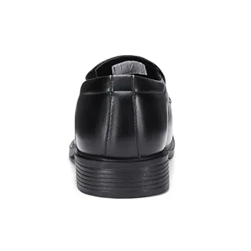 Bruno Marc Men's Leather Loafers - Stylish Comfort in Black