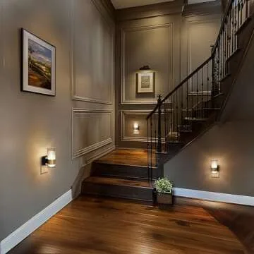 Night Light Plug into Wall, Soft Light LED Night Lights with Dusk to Dawn Auto Light Sensor, 0-100LM Adjustable Brightness Nightlight, Wall Sconce-Style Design for Bedroom Hallway, 2 Pack