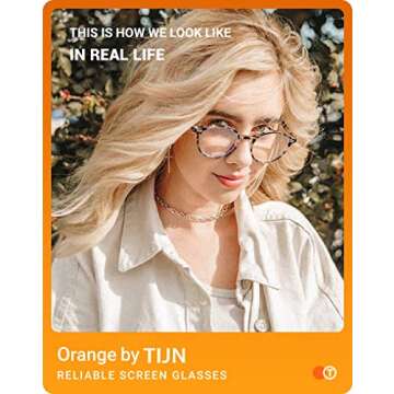 TIJN Blue Light Blocking Glasses Men Women Vintage Thick Round Rim Frame Eyeglasses(Marble Tortoise)