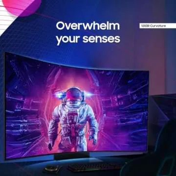 SAMSUNG 55" Odyssey Ark 2nd Gen 4K UHD 1000R Curved Gaming Monitor, 165Hz, 1ms, 4 Input Multi View, Quantum Mini-LED, AMD FreeSync Premium Pro, HDR 10+, Height Adjustable Screen, LS55CG970NNXGO, 2023