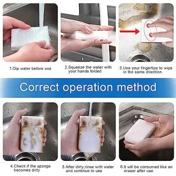 POWOBEST 20 Pack Magic Erasers Sponge, Melamine Sponge Premium 2X Density, Non-Scratch Scrub Sponge Foam Cleaning Pads in Bulk, Household Cleaning Kitchen Dish Sponges Bathroom Wall Cleaner