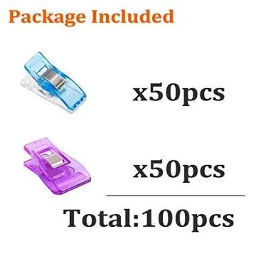 Bigteddy 100pcs 2 Sizes Multipurpose Sewing Clips for Quilting and Binding Hem Making w/Case, Assort...