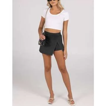 Lianlive Women’s Casual High Waist Mini Skort with Shorts