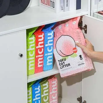 Michu Cat Litter Tofu Cat Litter Best Cat Litter Natural Clumping Tofu Cat Litter 5.5lb/88oz 5 Scents (Watermelon, 1 Pack)