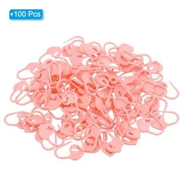 PATIKIL Crochet Stitch Markers, 100 Pack Plastic Knitting Markers Needle Pin Heart Locking Stitch Marker for Sewing Crocheting DIY Craft, Pink