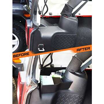 Savadicar Wheel Well Storage Bin, Rear Trunk Organizer, Cargo Storage Tray for 2011-2018 Jeep Wrangler JK JKU 2/4 Door, Interior Storage Expansion Accessories, Left Side, Black, 1 PCS