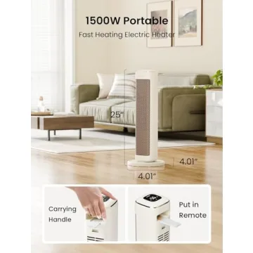 25" Airmate Space Heater for Indoor Comfort and Safety