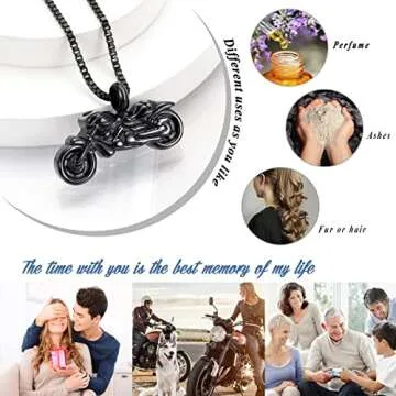 XSMZB Motorcycle Urn Necklace for Cherished Memories