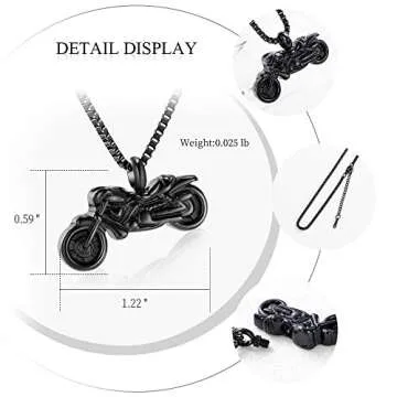 XSMZB Motorcycle Urn Necklace for Cherished Memories