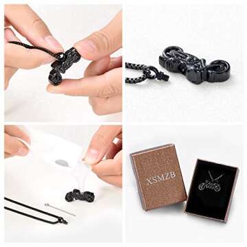 XSMZB Motorcycle Urn Necklace for Cherished Memories