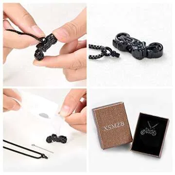 XSMZB Motorcycle Urn Necklace for Cherished Memories
