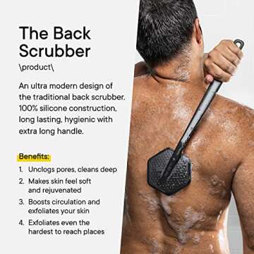 Tooletries Silicone Back Scrubber - Durable Exfoliating Brush
