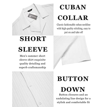 COOFANDY Summer Button-Down Shirt for Men Lightweight Style