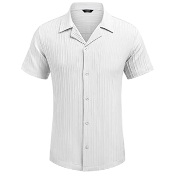 COOFANDY Summer Button-Down Shirt for Men Lightweight Style