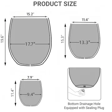 Wallowa Large Round Concrete Planter Set with Drainage Holes