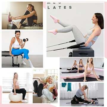 lilisilk 6 Pairs Pilates Socks with Grips for Women-Non-Slip Yoga Socks for Ballet Dance Barefoot Workout Pregnant Crew Socks
