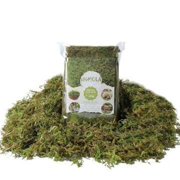 USMOLA Fake Green Moss for Potted Plants, 4OZ Artificial Moss for DIY Crafts, Faux Moss for Table Ce...