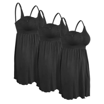iloveSIA 3PACK Maternity Nursing Dresses Comfortable Breastfeeding Nightgowns for Labor, Delivery Po...