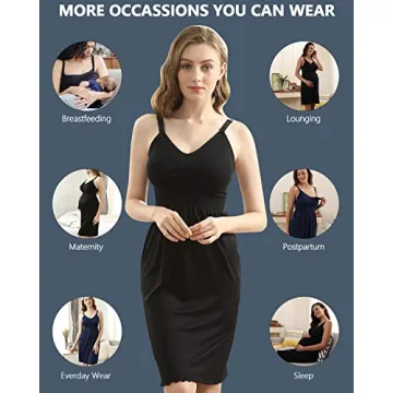 iloveSIA 3PACK Comfortable Maternity Nursing Dresses