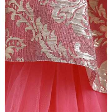 VEOAY High Low Sleeveless Girl Dress Baby Girl Baptism Dress Vintage Dress Dress (Watermelon 90)