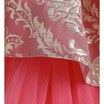 VEOAY High Low Sleeveless Girl Dress Baby Girl Baptism Dress Vintage Dress Dress (Watermelon 90)