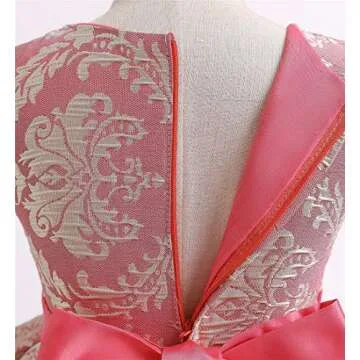 VEOAY High Low Sleeveless Girl Dress Baby Girl Baptism Dress Vintage Dress Dress (Watermelon 90)