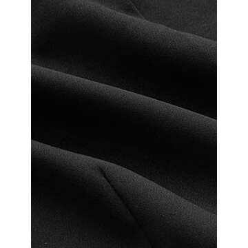 MakeMeChic Women's Lapel Collar Knot Wrap Blazer Crop Top Black M