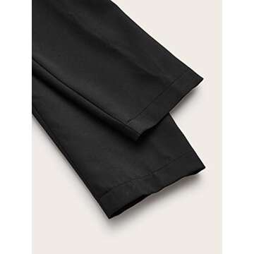 MakeMeChic Women's Lapel Collar Knot Wrap Blazer Crop Top Black M