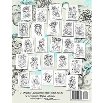 Color'n'Oceans Mermaids Grayscale Coloring Book 3: Featuring Unique and Magical Mermaid Illustration...