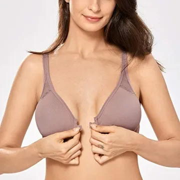 DELIMIRA Plus Size Front Closure Racerback Bra - Comfort & Support