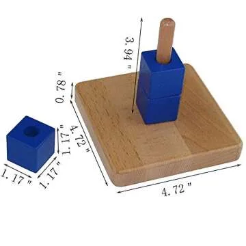 Kghios Montessori Infant Toys Materials for Toddlers 6 Months-1-2 Year Old Babies Infant & Toddler Materials Discs on Horizontal Dowel 4 in 1