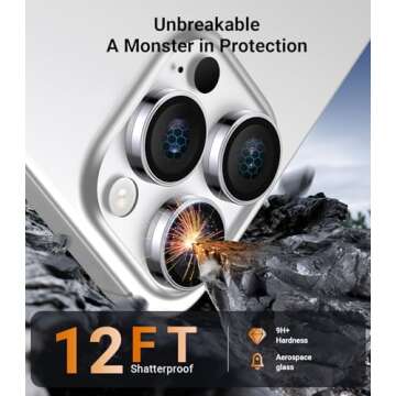 Bstozalle Military Grade 9H+ Glass Lens Protector for iPhone 16 Pro Max