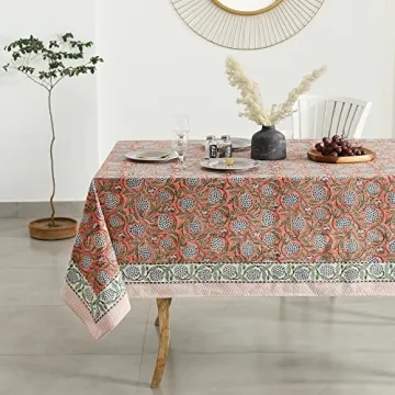 Handcrafted Indian Floral Tablecloth for All Occasions