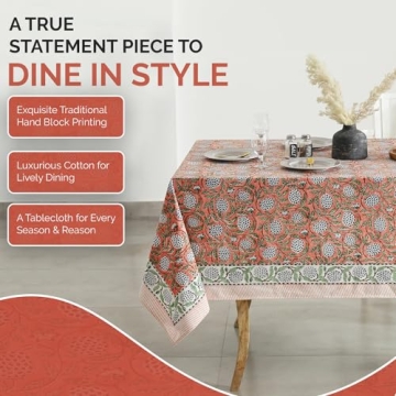 Handcrafted Indian Floral Tablecloth for All Occasions