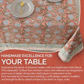 Handcrafted Indian Floral Tablecloth for All Occasions