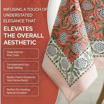 Handcrafted Indian Floral Tablecloth for All Occasions
