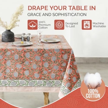Handcrafted Indian Floral Tablecloth for All Occasions