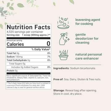 Micro Ingredients Baking Soda Powder, 6lbs | Pure Sodium Bicarbonate | Bulk Food Grade Supply | Great for Cleaning, Cooking, Laundry, or Personal Care | Non-GMO, Filler Free