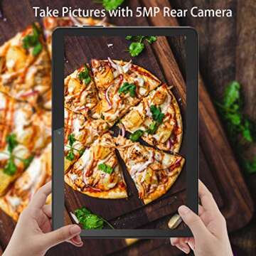 FLYINGTECH Android Tablet 10 Inch, 5G WiFi Tablet with Dual Camera, 16GB Storage, Android 8.1 Tablets PC, Quad-Core Processor, GMS Certified, 1280x800 IPS HD Display, Bluetooth, GPS, FM - Black