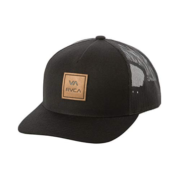 RVCA mens Rvca Men's Curved Bill Snapback Mesh Trucker Hat Baseball Cap, Black, One Size US