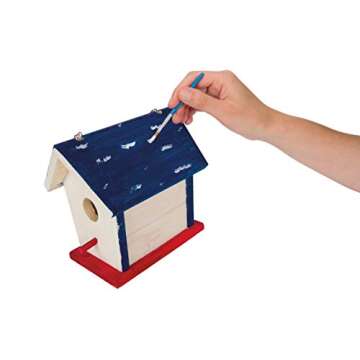 Beetle & Bee Paint A Bird Base, Backyard Birdhouse Kit, Bird House Painting Kit for Kids, DIY Arts &...