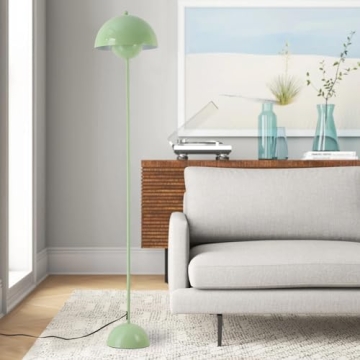 COSYLUX Modern Floor Lamp for Living Room, Industrial Tall Standing Lamp for Bedroom, Metal Shade Reflecting Light Reading Floor Lamp for Office, Nursery Room, Corner(Pastel Green)
