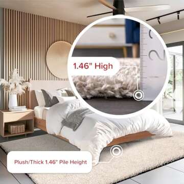 nuLOOM Kara Solid Shag Area Rug - 3x5 Accent Shag Rug Casual Beige Rugs for Living Room Bedroom Dining Room Nursery Entryway