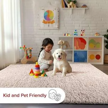 nuLOOM Kara Solid Shag Area Rug - 3x5 Accent Shag Rug Casual Beige Rugs for Living Room Bedroom Dining Room Nursery Entryway