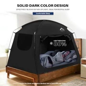 UNIHIMAL Light-Reducing Bed Tent for Cozy Twin Canopy
