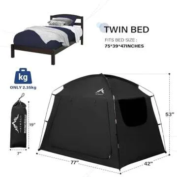 UNIHIMAL Light-Reducing Bed Tent for Cozy Twin Canopy