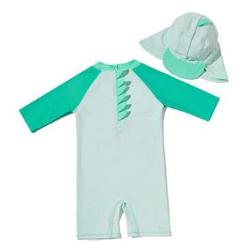 Best for All Baby Boys Kids Swimsuit Toddlers One Piece Zipper Bathing Suit Swimwear with Hat Rash G...