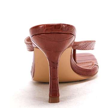 VETASTE Womens Kitten Thong Heels Square Toe Heeled Flip Flops Mule Stiletto Dress Party Sandals