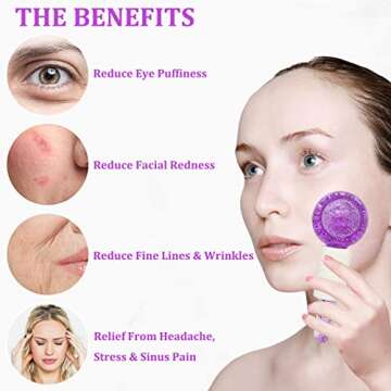 LKSDJGOH Cold Globes for Facials, Ice Roller Balls Facial Globes, Cooling Globes for Face, Eye & Neck, Puffiness & Headache Relief, Facial Cooling Roller with Glitters, Set of 2(Purple)