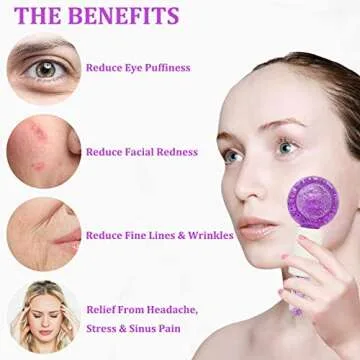 LKSDJGOH Cold Globes for Facials, Ice Roller Balls Facial Globes, Cooling Globes for Face, Eye & Neck, Puffiness & Headache Relief, Facial Cooling Roller with Glitters, Set of 2(Purple)